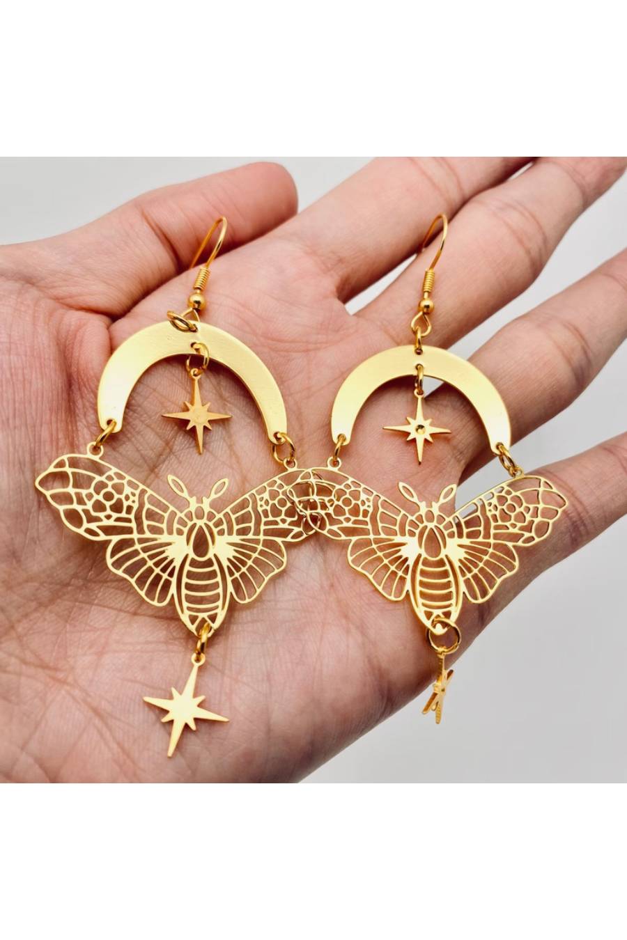 Transcendent Night Moth Earrings