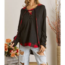 Load image into Gallery viewer, Trinity Front Lace Up Hoodie Top
