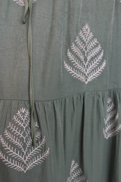 Walk Amongst The Trees Embroidered Maxi Dress