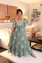 Load image into Gallery viewer, Walk Amongst The Trees Embroidered Maxi Dress
