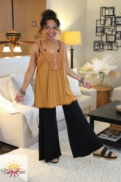 POL Warm Tones Babydoll Top