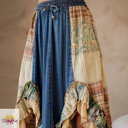 YT Western Boho Midi Skirt