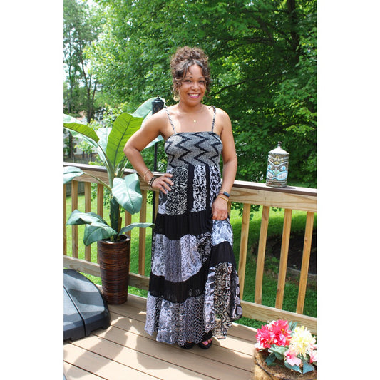 YT Wild thoughts Smocked Maxi Dress