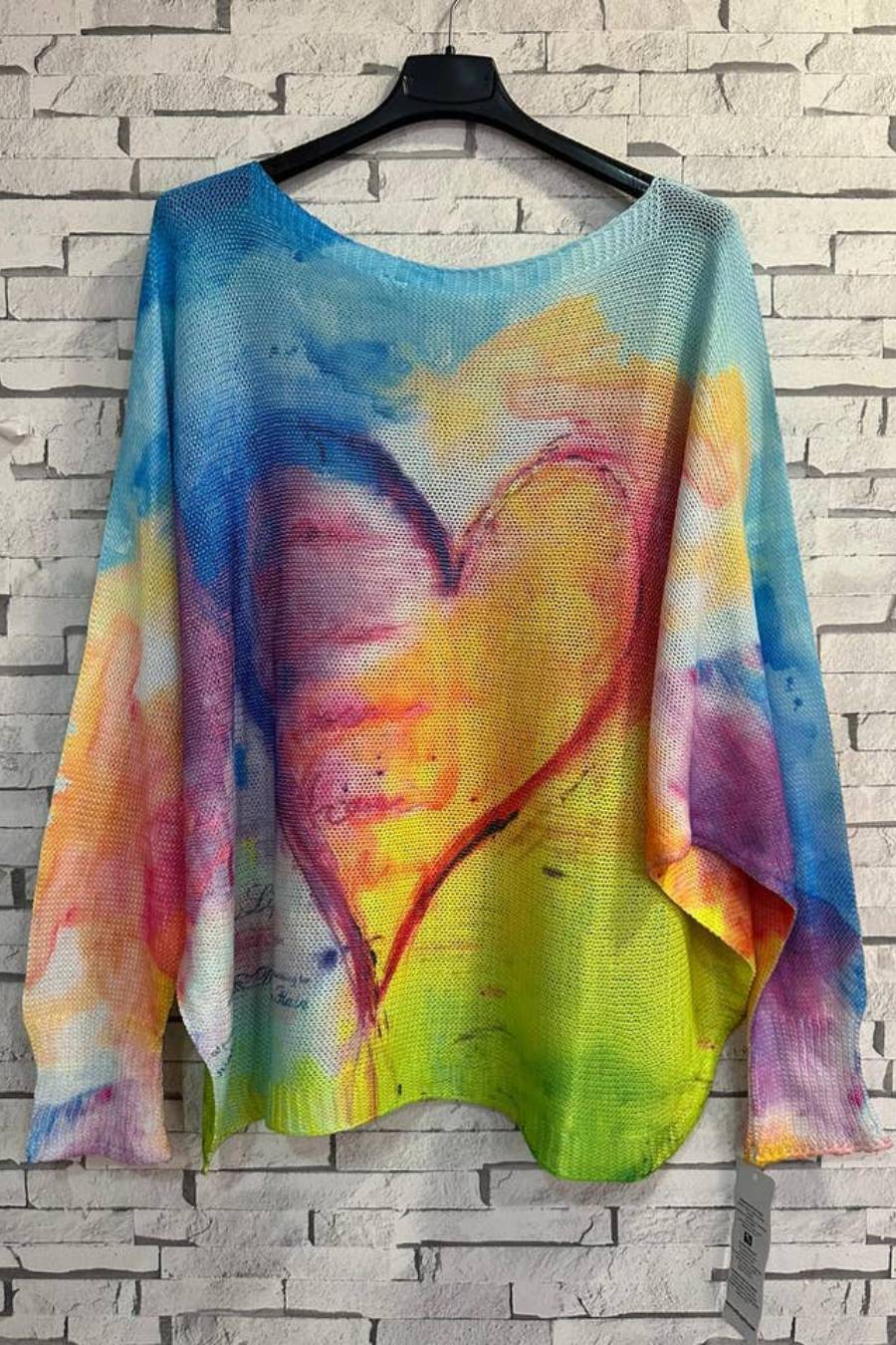 Your Heart Is A Rainbow Printed Knit Sweater
