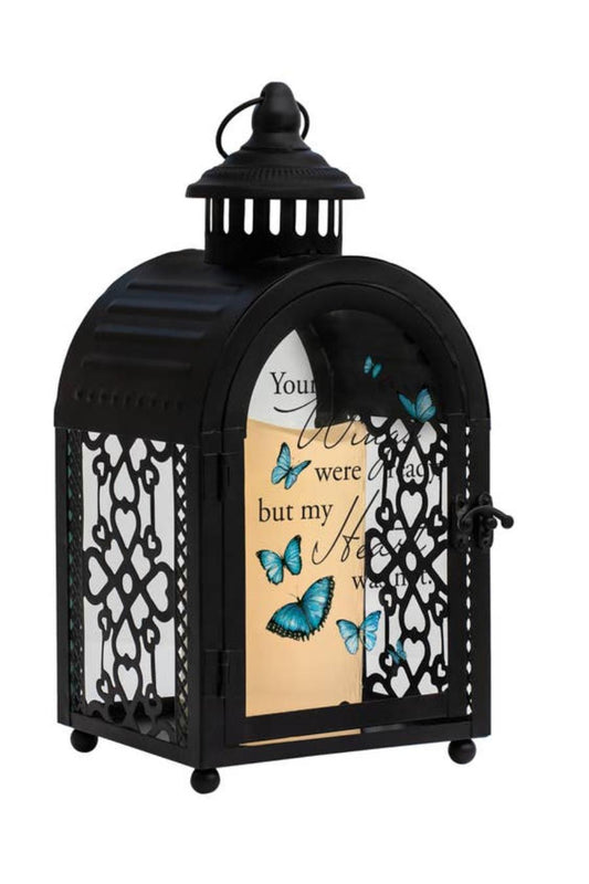 "Your Wings Were Ready, My Heart" Butterfly Vintage Lantern