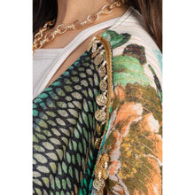 Load image into Gallery viewer, Peacock Roses Kimono
