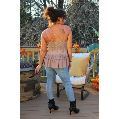 Ruffled Flower Lace Cami