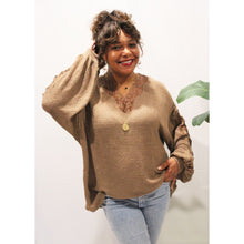 Load image into Gallery viewer, Waffle Knit Lace Top
