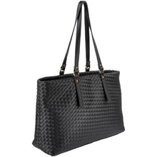 Load image into Gallery viewer, Faux Leather Woven Tote
