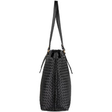 Load image into Gallery viewer, Faux Leather Woven Tote
