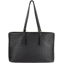 Load image into Gallery viewer, Faux Leather Woven Tote
