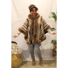 Load image into Gallery viewer, Hot Cocoa Mega Faux Fur Poncho
