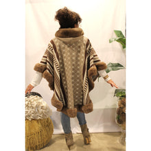 Load image into Gallery viewer, Hot Cocoa Mega Faux Fur Poncho

