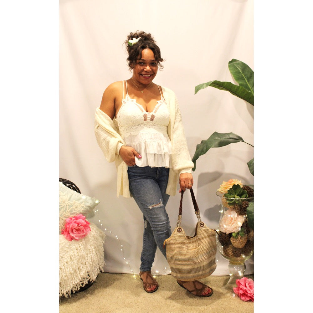 Ruffled Flower Lace Cami