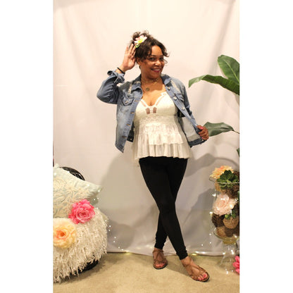 Ruffled Flower Lace Cami