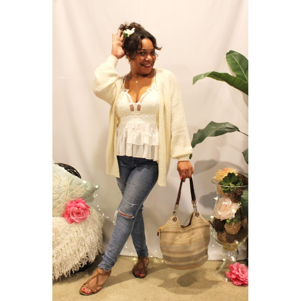 Ruffled Flower Lace Cami