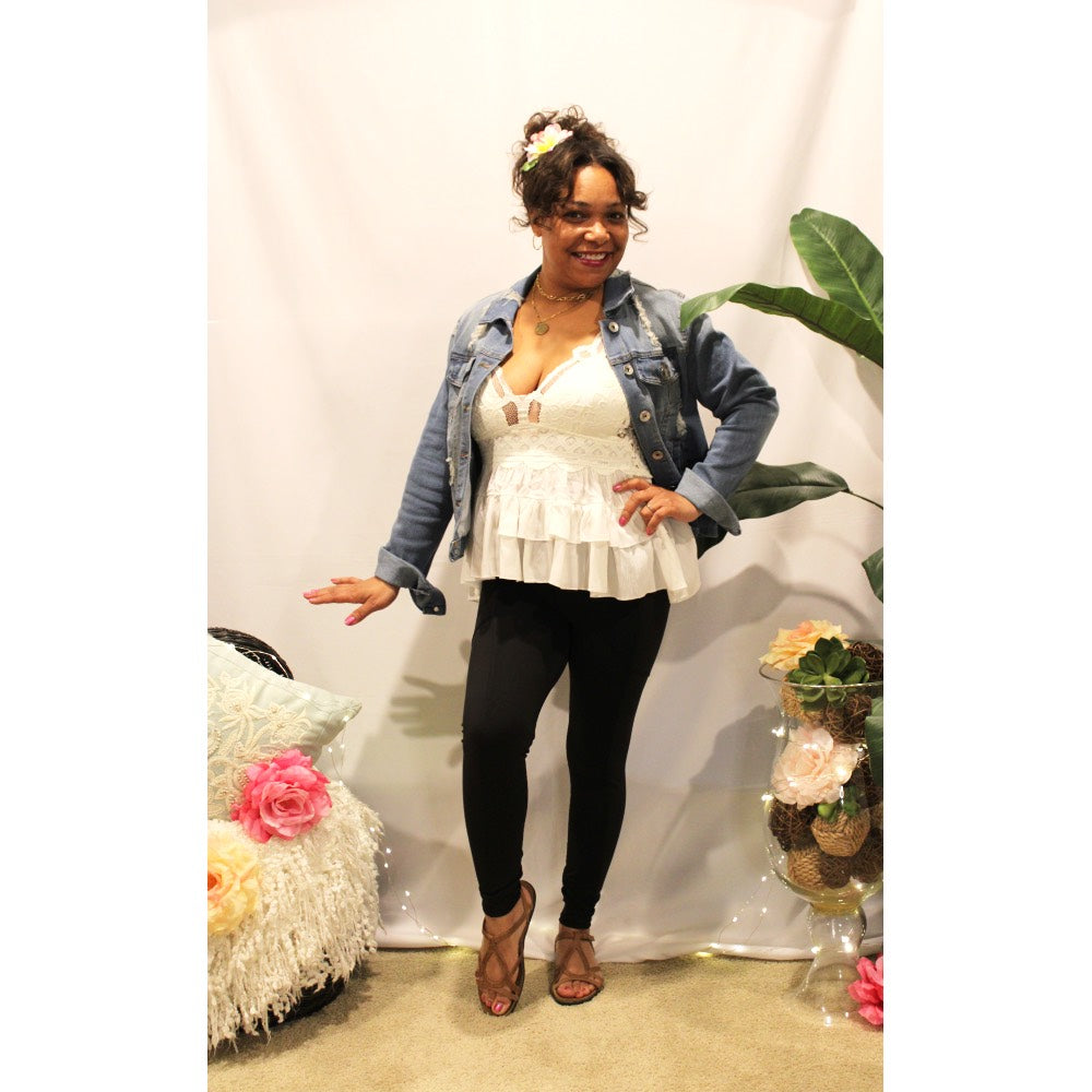 Ruffled Flower Lace Cami