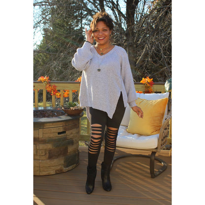 Lavender Gray Sweater Tunic