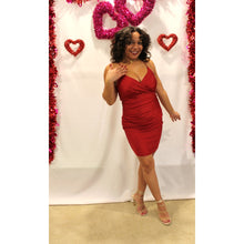 Load image into Gallery viewer, Port Red Lattice Back Mini Dress
