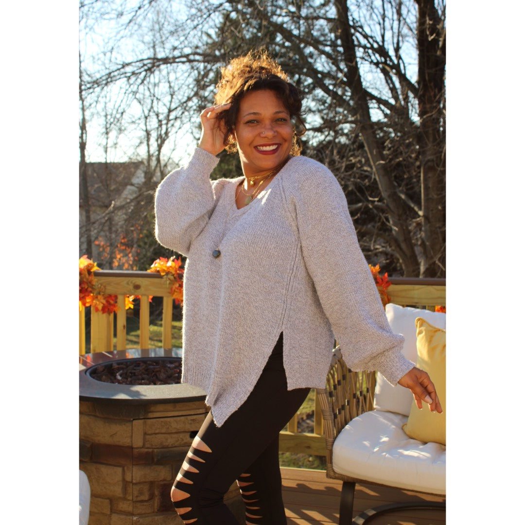 Lavender Gray Sweater Tunic
