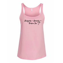 Load image into Gallery viewer, Light pink version of tank with as described design in black.
