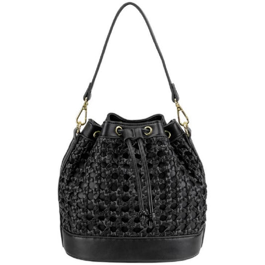 Mini Faux Leather Bucket Bag