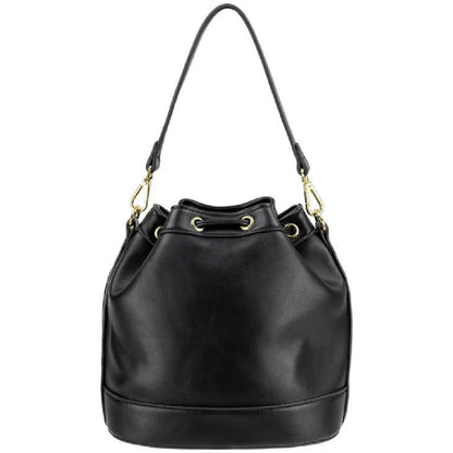 Mini Faux Leather Bucket Bag