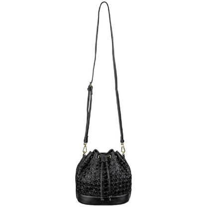 Mini Faux Leather Bucket Bag