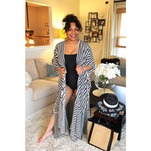 Load image into Gallery viewer, Stripes Of The Midnight Sky Maxi Kimono
