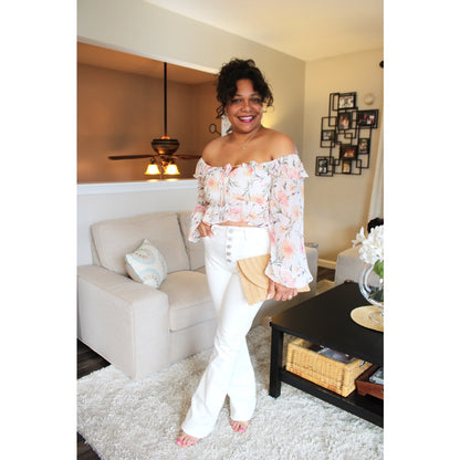 Sunset Blossom Ruffle Top