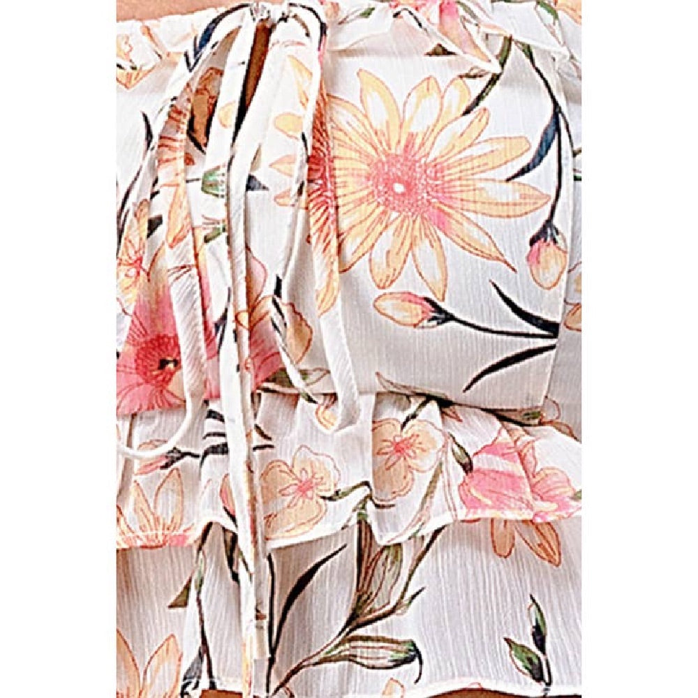 Sunset Blossom Ruffle Top