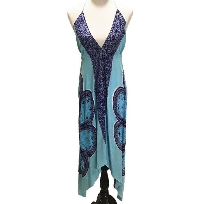 Blue Butterfly Handkerchief Dress