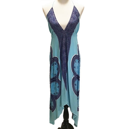 Blue Butterfly Handkerchief Dress