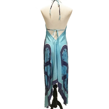 Blue Butterfly Handkerchief Dress