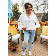 Load image into Gallery viewer, Waffle Knit Lace Top
