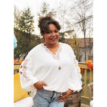 Load image into Gallery viewer, Waffle Knit Lace Top
