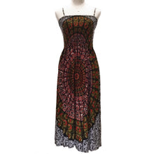 Load image into Gallery viewer, Arabian Nights Red, White, &amp; Black Mandala Dress

