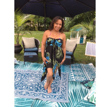 Load image into Gallery viewer, 5&#39;1 Model Wearing Blue Orchid Convertible Top/Skirt as Cover-Up
