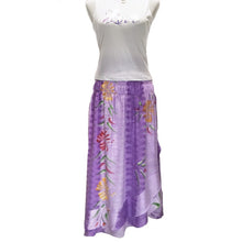 Load image into Gallery viewer, Lavender &amp; Lilacs Striped Tie-Dye Double Ruffle Convertible Dress/Skirt With Assorted Hand Painted Flowers (Skirt)
